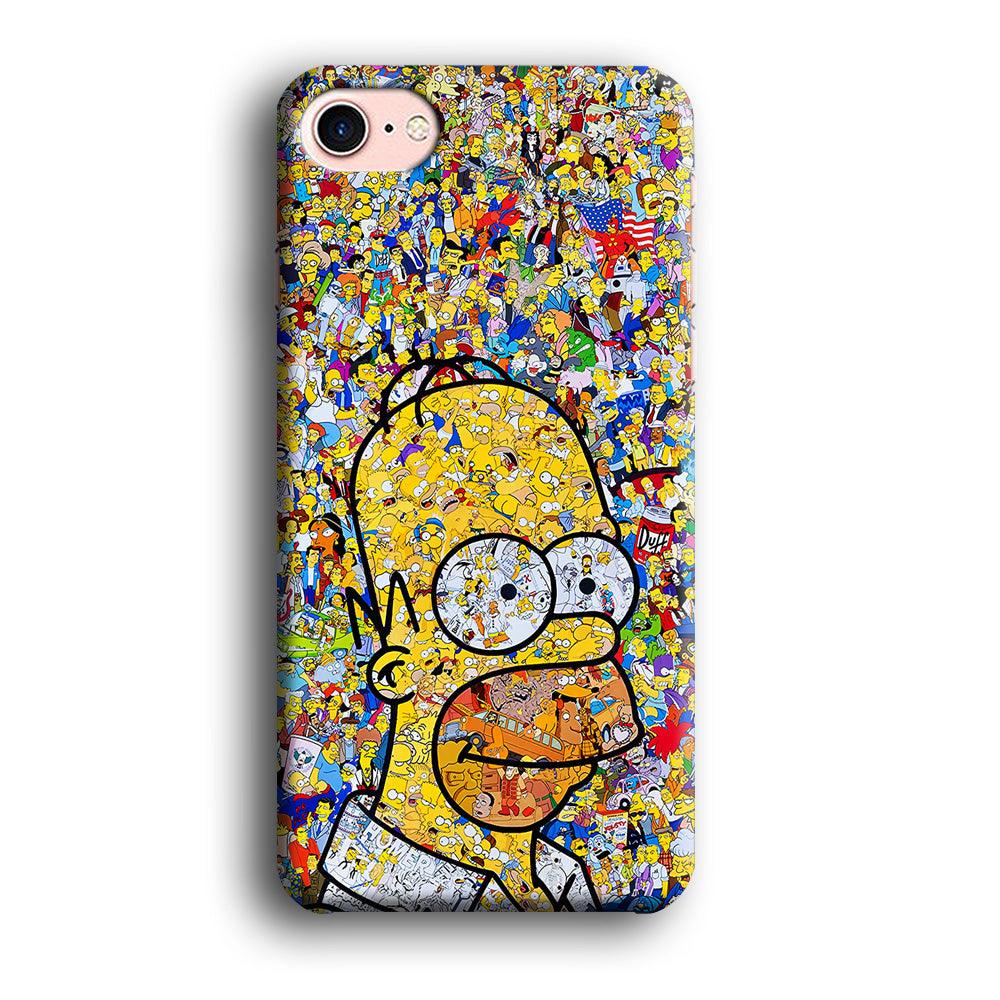 Simpson Homer Sticker Collection iPhone 8 Case-Plastic / Full Wrap (3D Case)-Xtracase