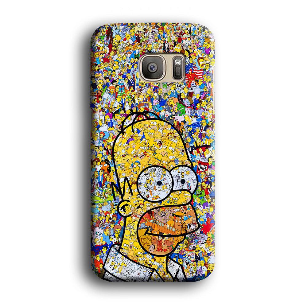 Simpson Homer Sticker Collection Samsung Galaxy S7 Case-Plastic / Full Wrap (3D Case)-Xtracase