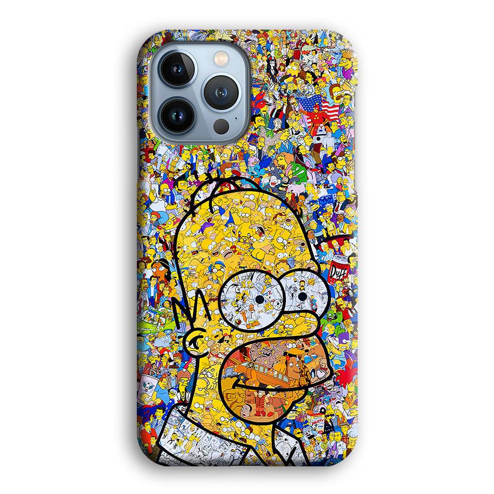 Simpson Homer Sticker Collection iPhone 13 Pro Max Case-Plastic / Full Wrap (3D Case)-Xtracase