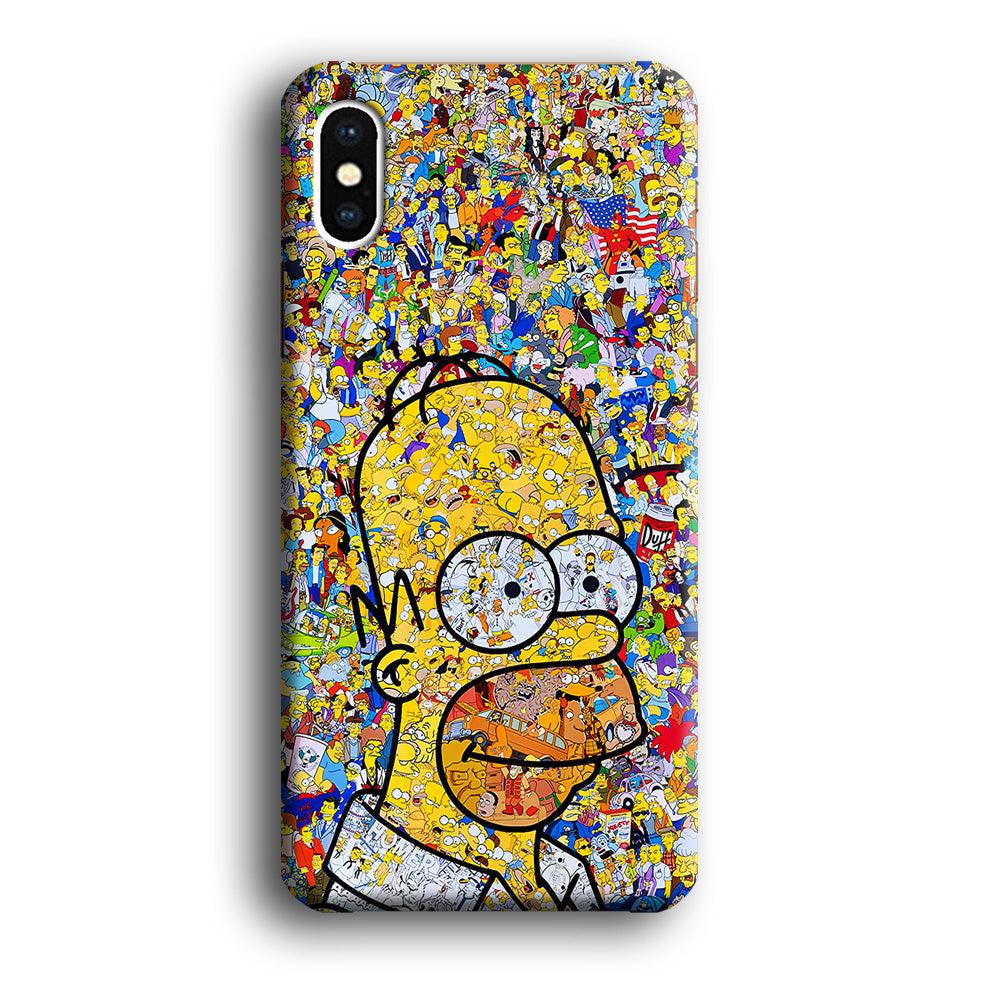 Simpson Homer Sticker Collection iPhone Xs Max Case-Plastic / Full Wrap (3D Case)-Xtracase