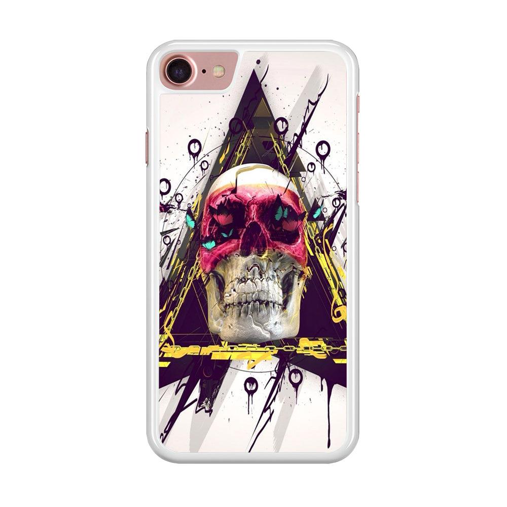 Skull Art 002 iPhone 8 Case-Rubber / White (2D Case)-Xtracase