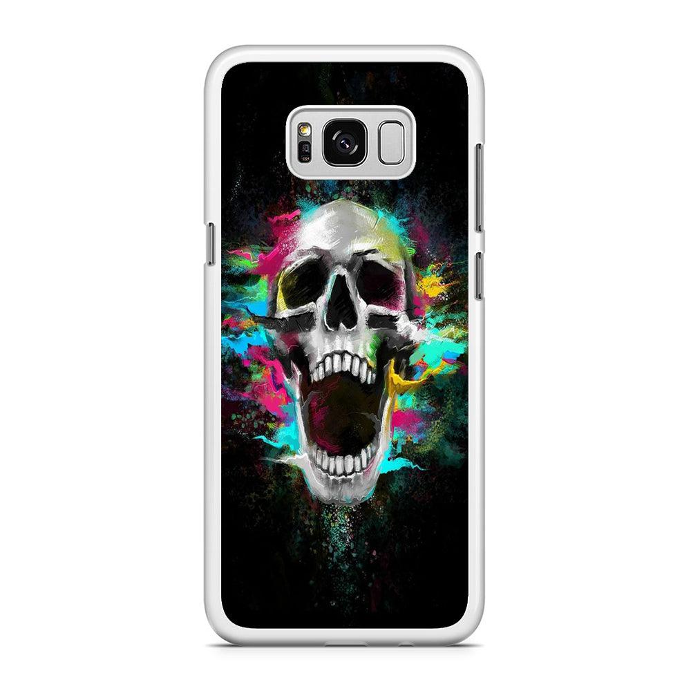 Skull Art 003 Samsung Galaxy S8 Plus Case-Rubber / White (2D Case)-Xtracase