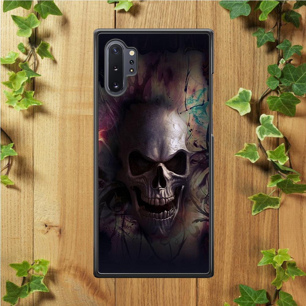 Skull Art 004 Samsung Galaxy Note 10 Plus Case-Rubber / White (2D Case)-Xtracase