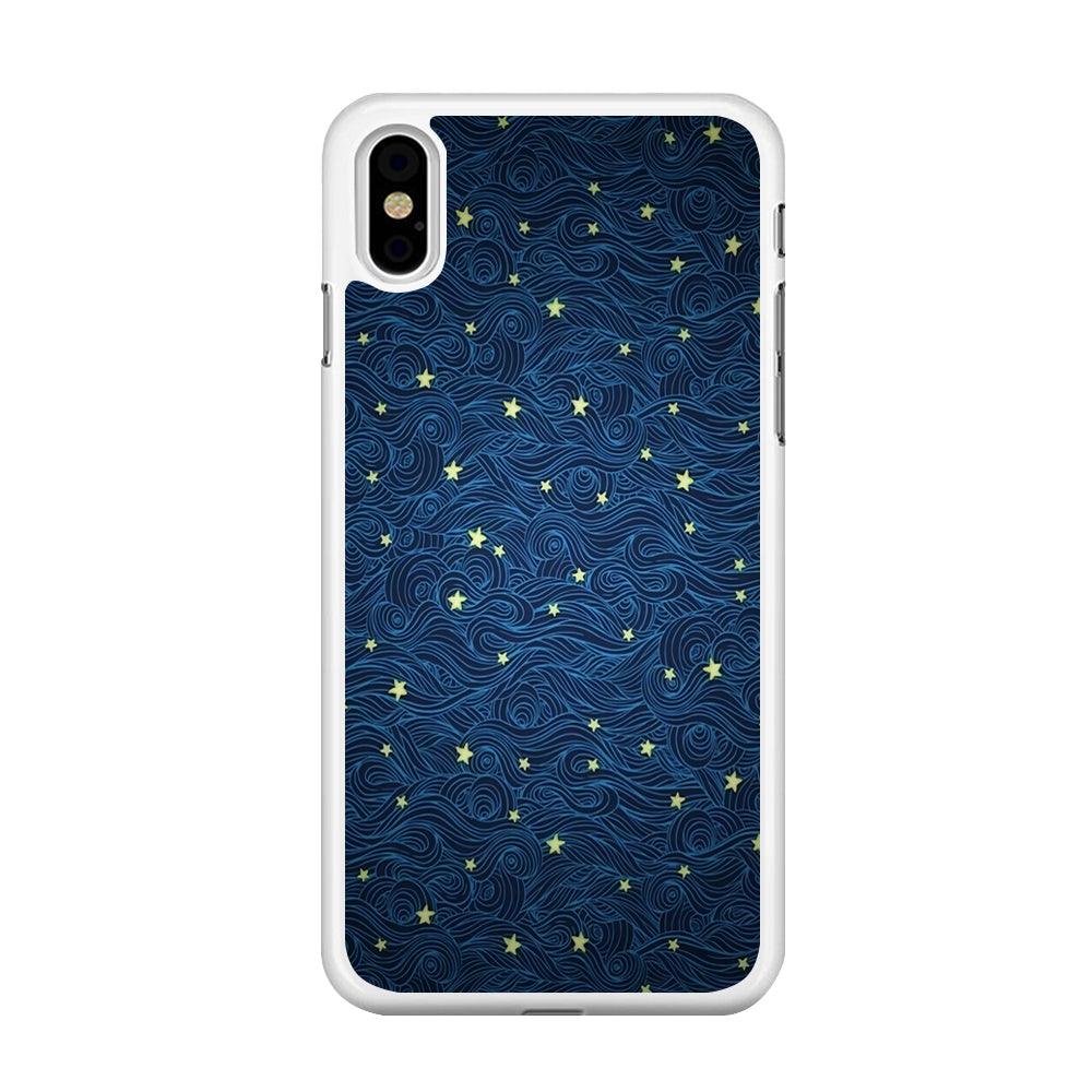 Sky painting art 001 iPhone Xs Max Case-Rubber / White (2D Case)-Xtracase