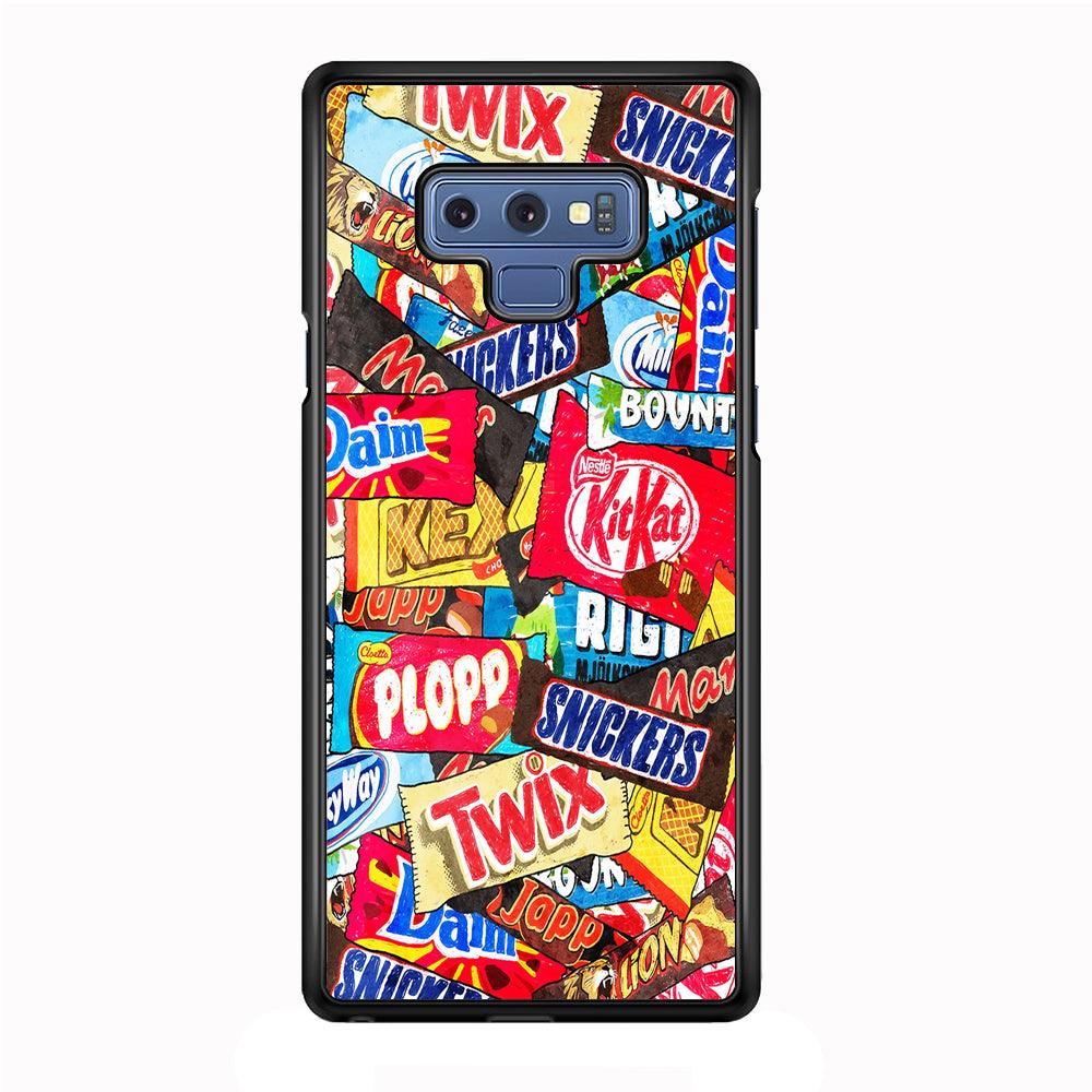 Snack Pattern Design Samsung Galaxy Note 9 Case-Rubber / Black (2D Case)-Xtracase