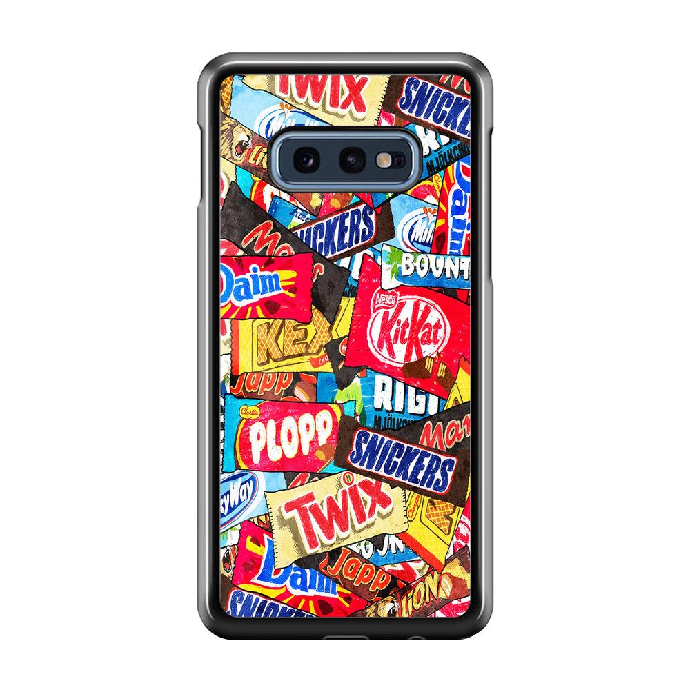 Snack Pattern Design Samsung Galaxy S10E Case-Rubber / Black (2D Case)-Xtracase