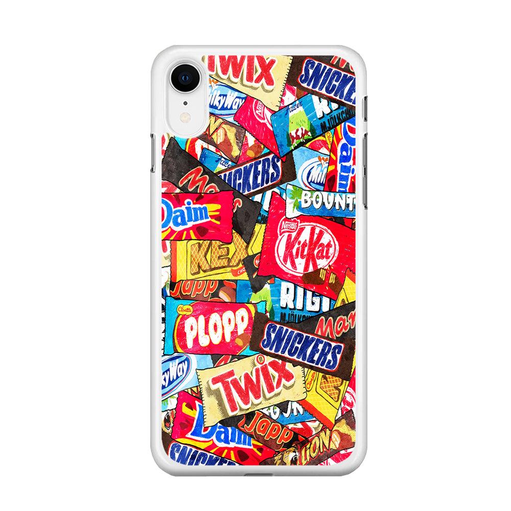 Snack Pattern Design iPhone XR Case-Rubber / White (2D Case)-Xtracase
