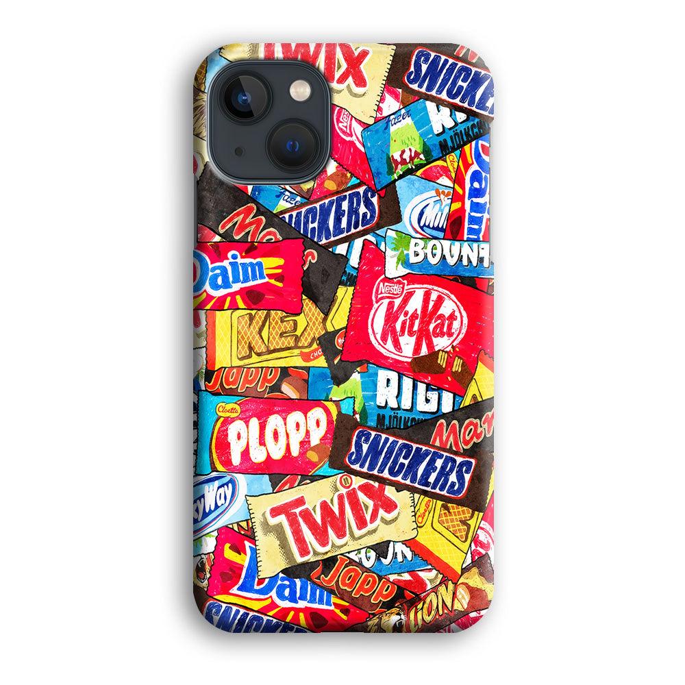 Snack Pattern Design iPhone 13 Mini Case-Plastic / Full Wrap (3D Case)-Xtracase