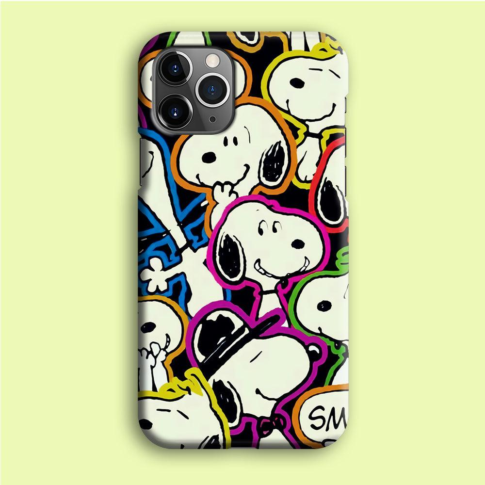 Snoopy Doodle iPhone 12 Pro Case-Plastic / Full Wrap (3D Case)-Xtracase