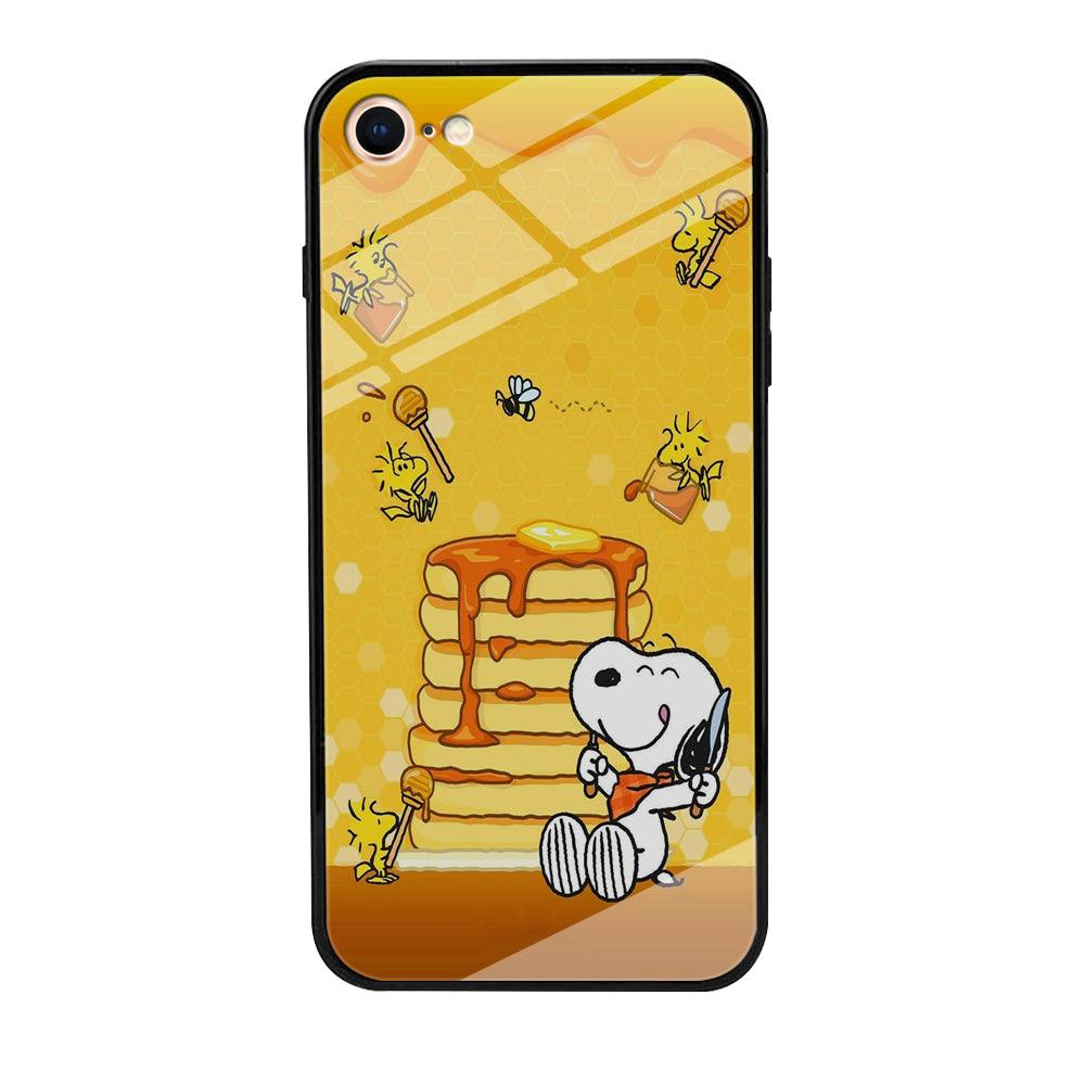 Snoopy Eats Honey iPhone 8 Case-Tempered Glass Case-Xtracase