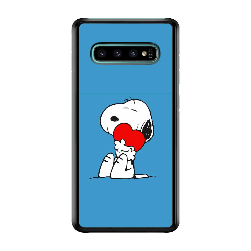Snoopy Falling in Love Samsung Galaxy S10 Case-Plastic / Full Wrap (3D Case)-Xtracase