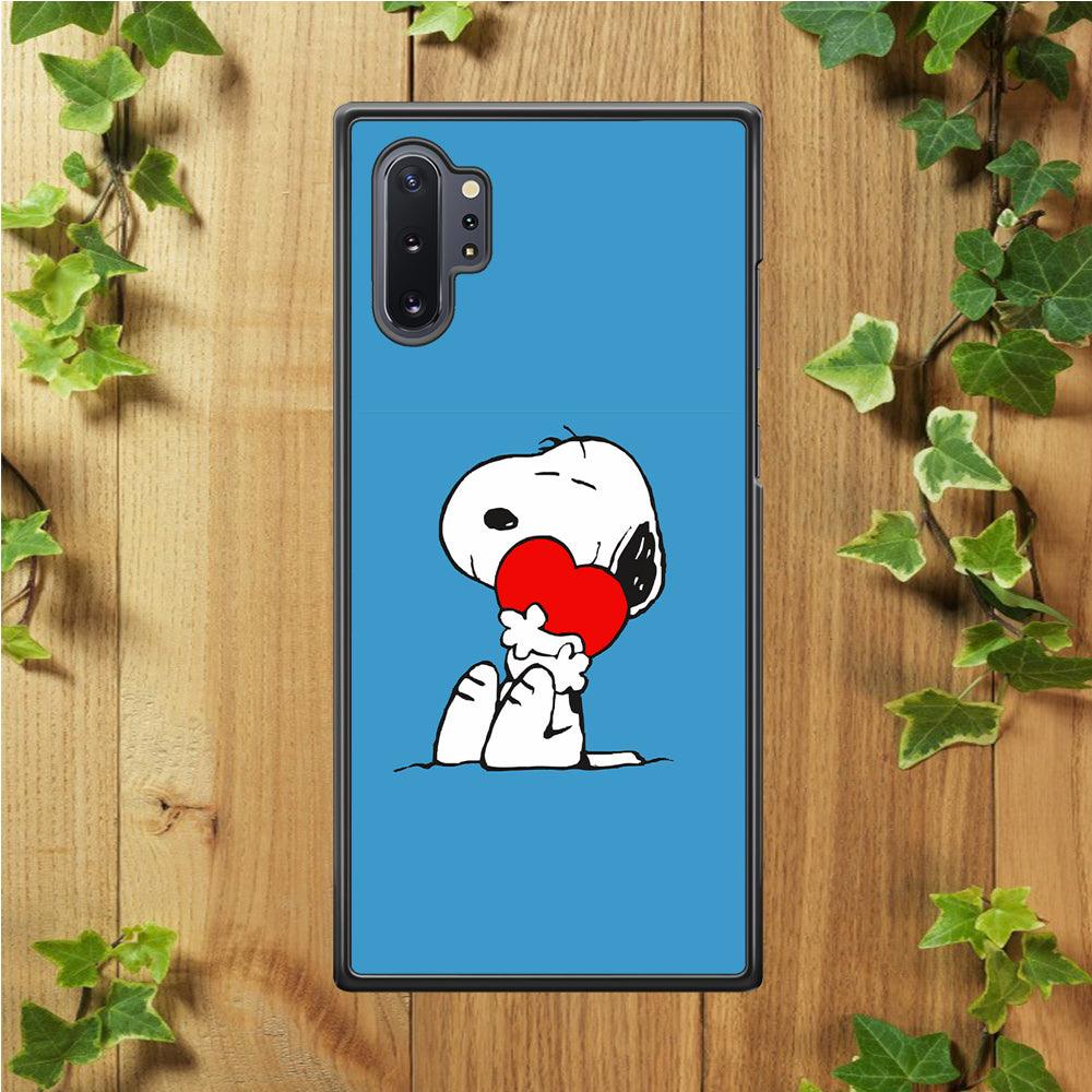 Snoopy Falling in Love Samsung Galaxy Note 10 Plus Case-Rubber / White (2D Case)-Xtracase