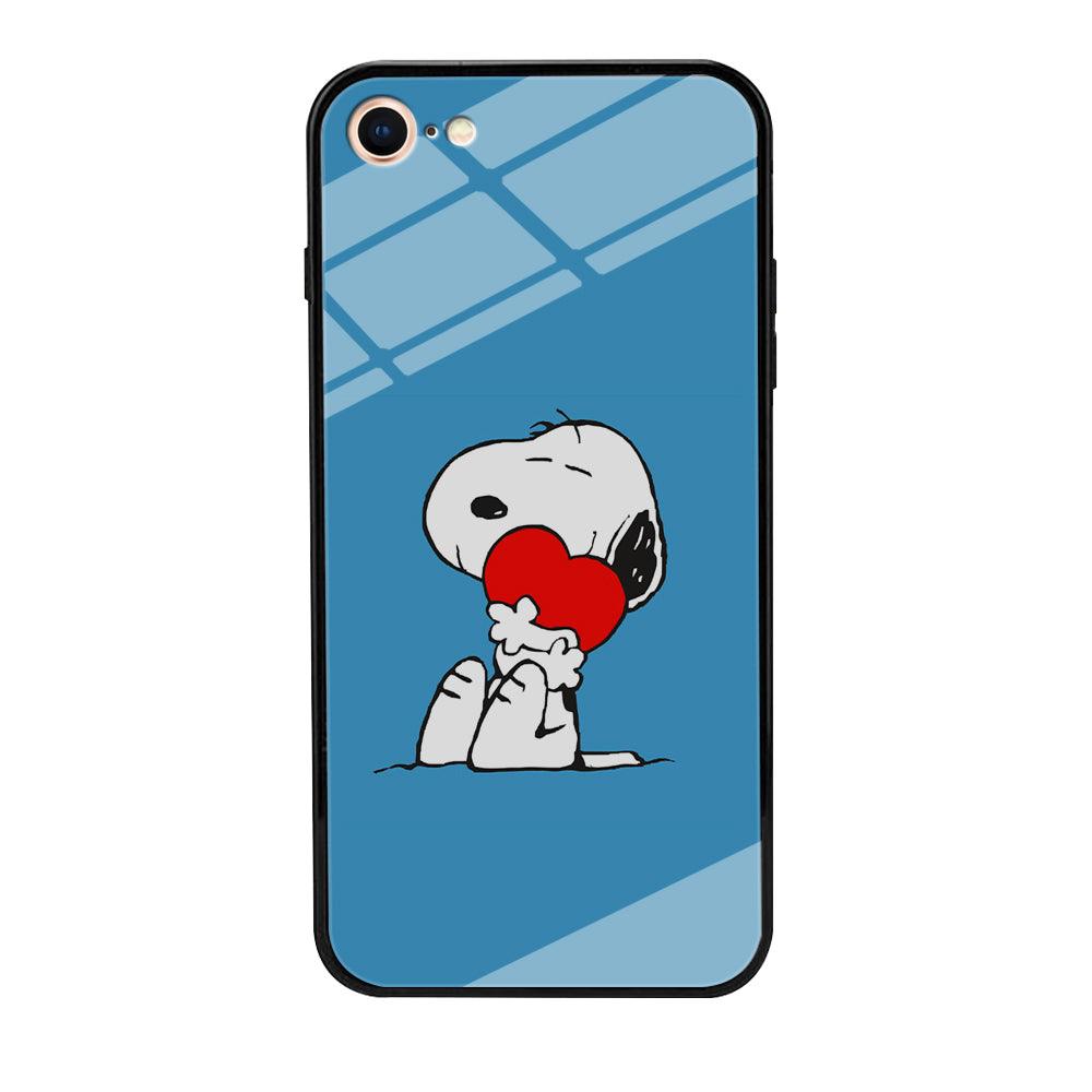 Snoopy Falling in Love iPhone 8 Case-Tempered Glass Case-Xtracase