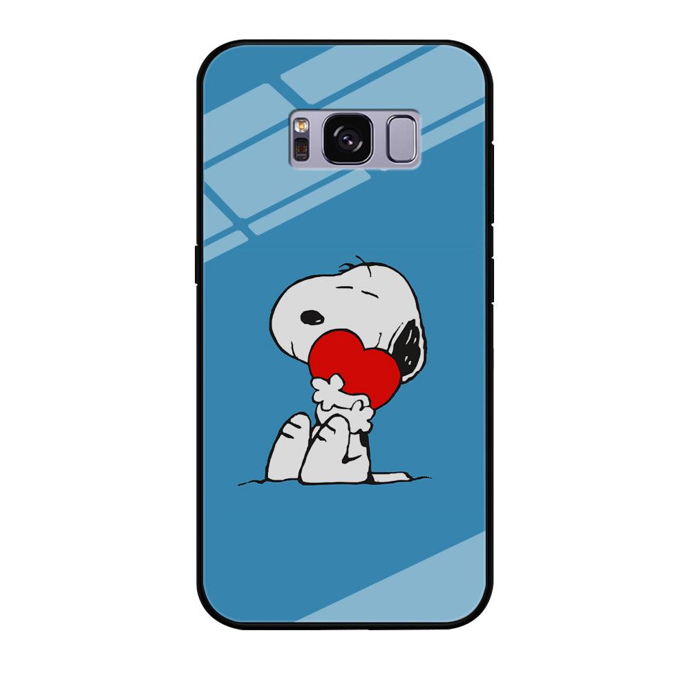 Snoopy Falling in Love Samsung Galaxy S8 Case-Tempered Glass Case-Xtracase