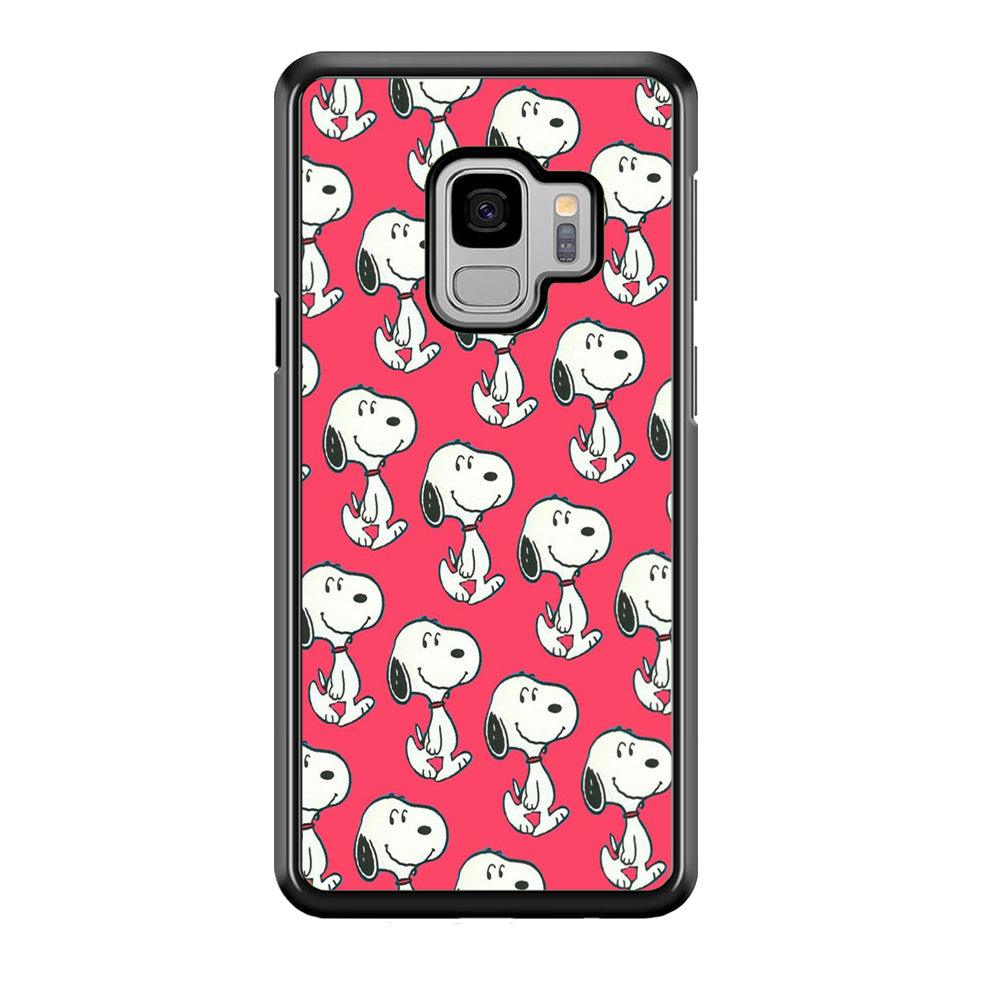 Snoopy Pattern Red Samsung Galaxy S9 Case-Plastic / Full Wrap (3D Case)-Xtracase