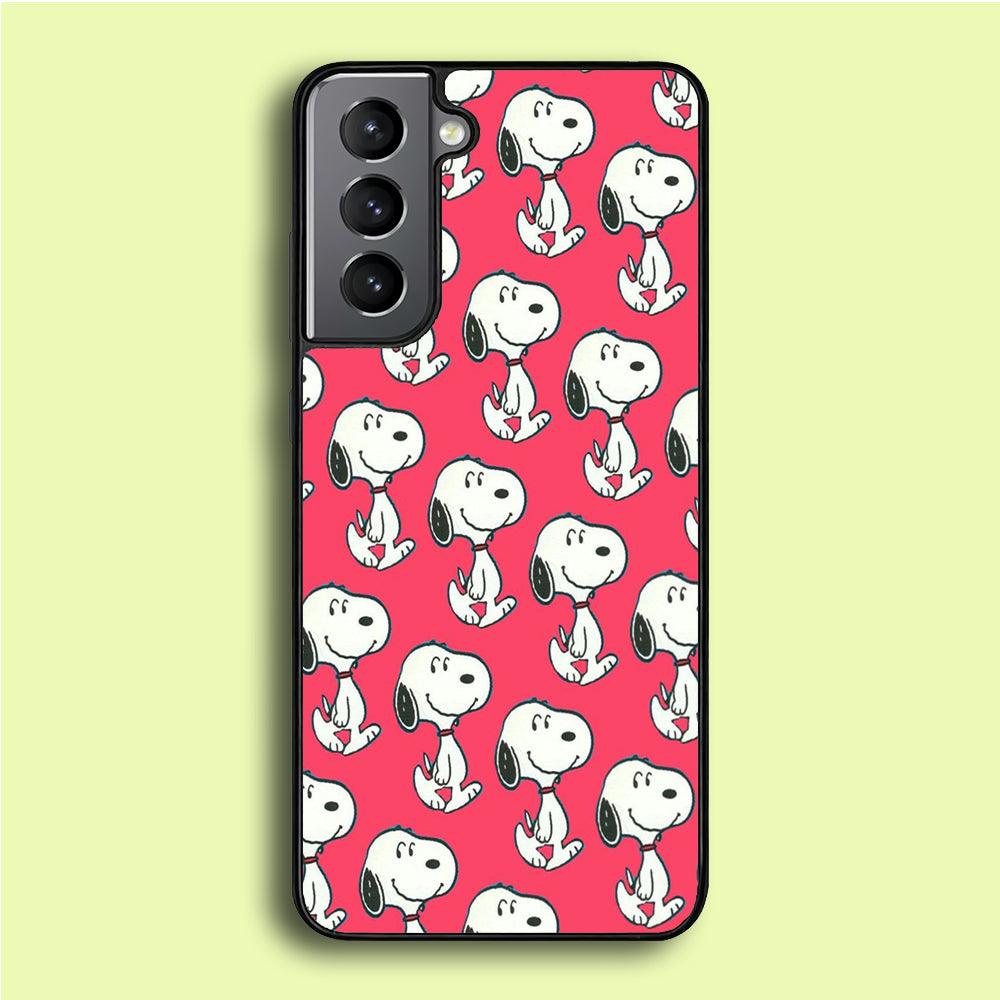 Snoopy Pattern Red Samsung Galaxy A16 Case-Rubber / Black (2D Case)-Xtracase