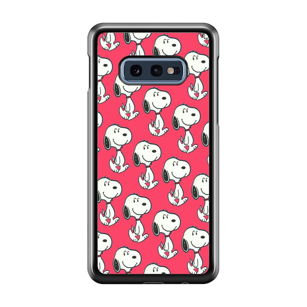Snoopy Pattern Red Samsung Galaxy S10E Case-Plastic / Full Wrap (3D Case)-Xtracase