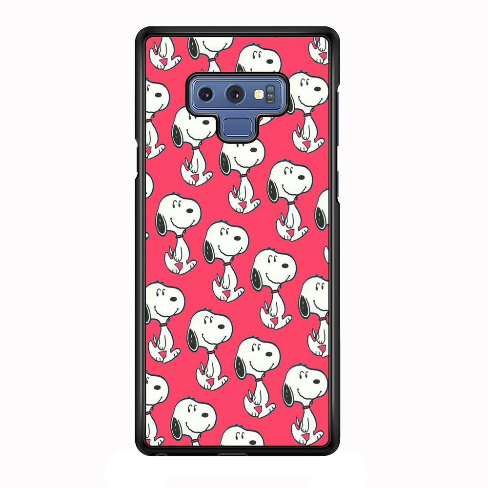 Snoopy Pattern Red Samsung Galaxy Note 9 Case-Plastic / Full Wrap (3D Case)-Xtracase