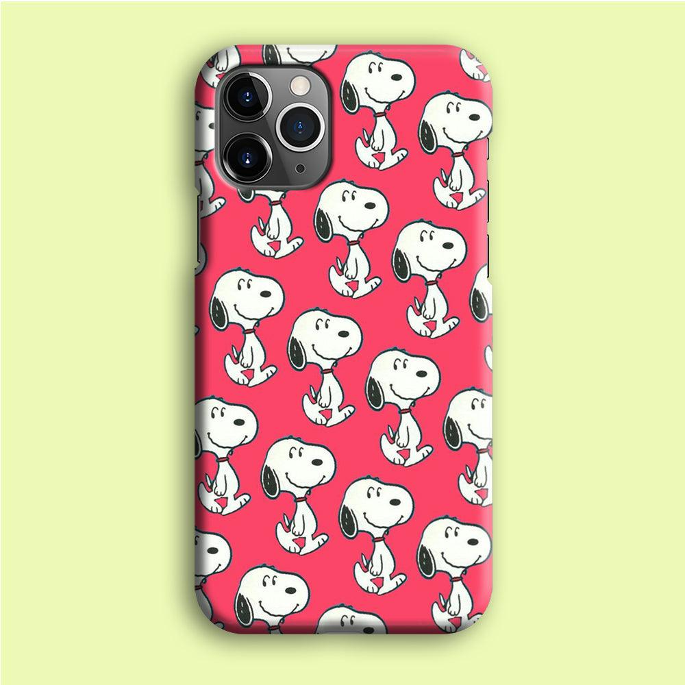 Snoopy Pattern Red iPhone 12 Pro Max Case-Plastic / Full Wrap (3D Case)-Xtracase
