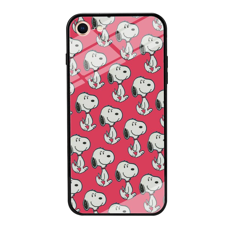 Snoopy Pattern Red iPhone 7 Case-Tempered Glass Case-Xtracase