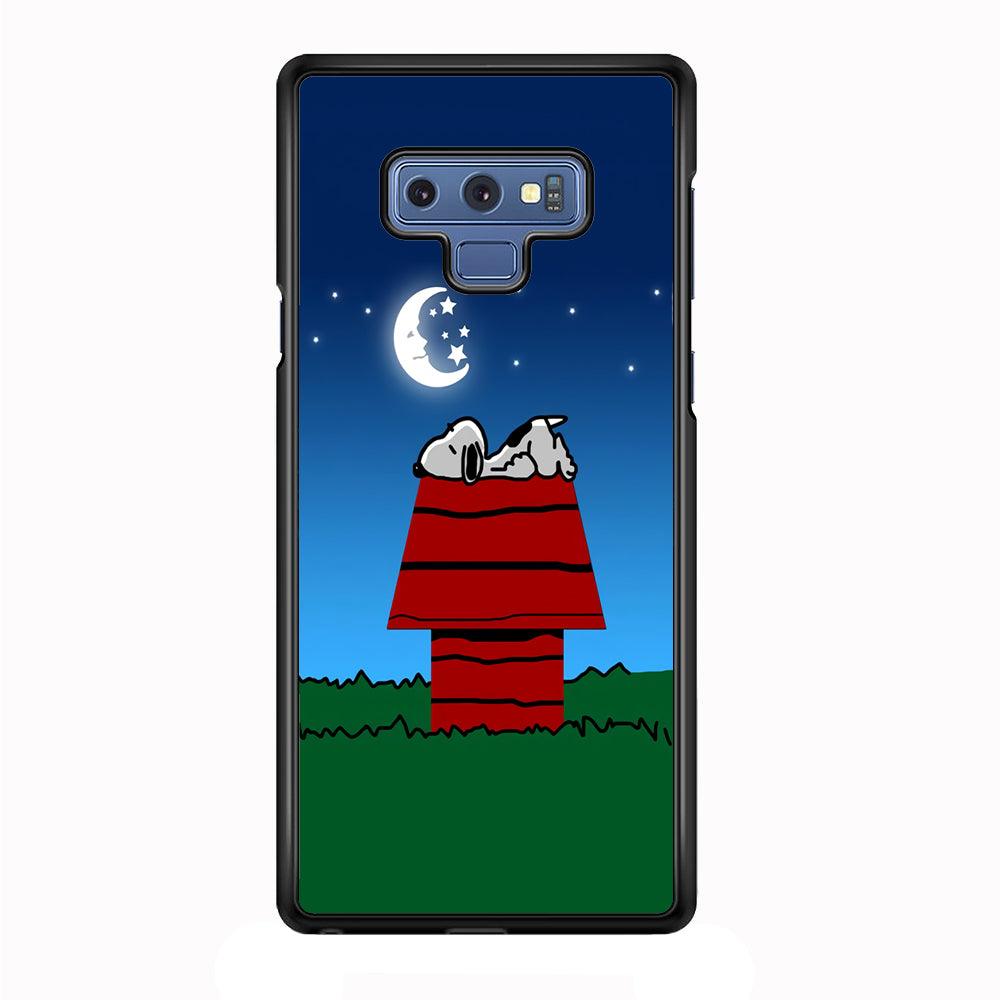 Snoopy Sleeps at Night Samsung Galaxy Note 9 Case-Plastic / Full Wrap (3D Case)-Xtracase