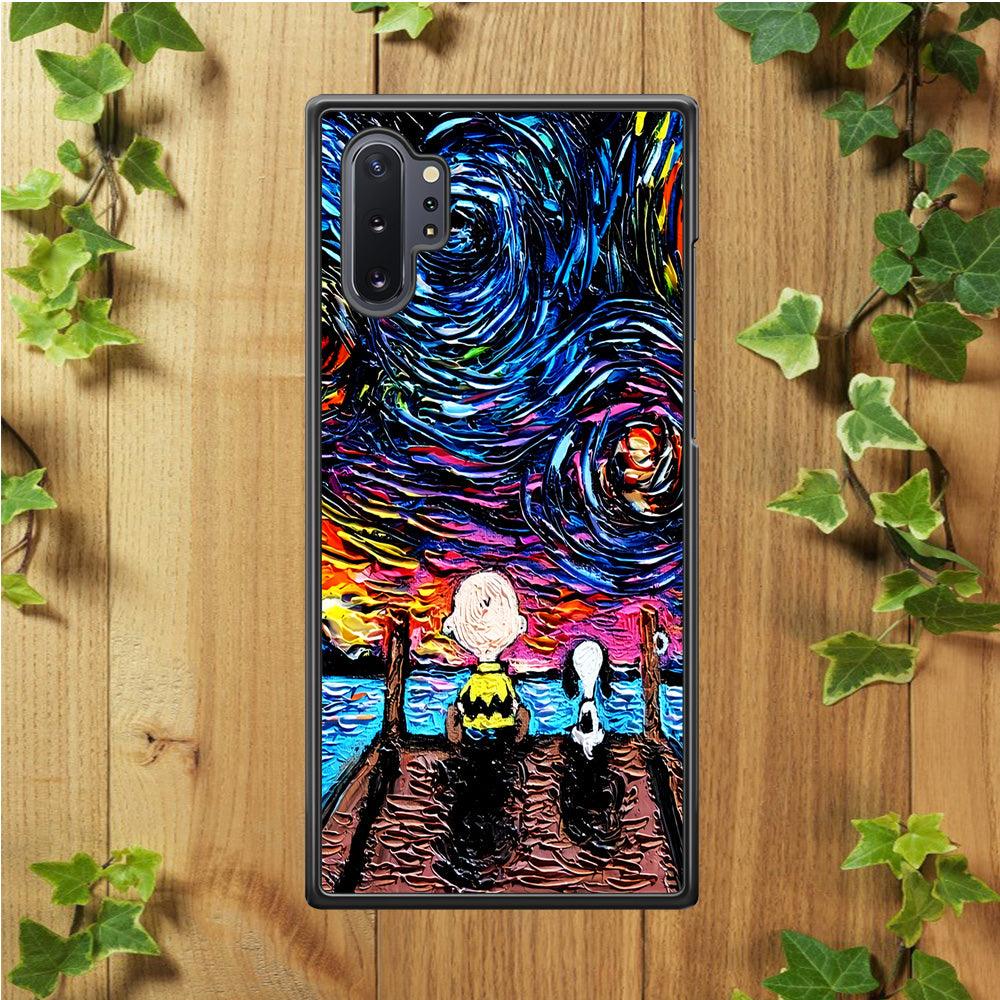 Snoopy Van Gogh's Starry Night Samsung Galaxy Note 10 Plus Case-Plastic / Full Wrap (3D Case)-Xtracase