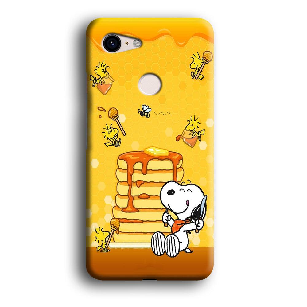 Snoopy Eats Honey Google Pixel 3 3D Case-Xtracase