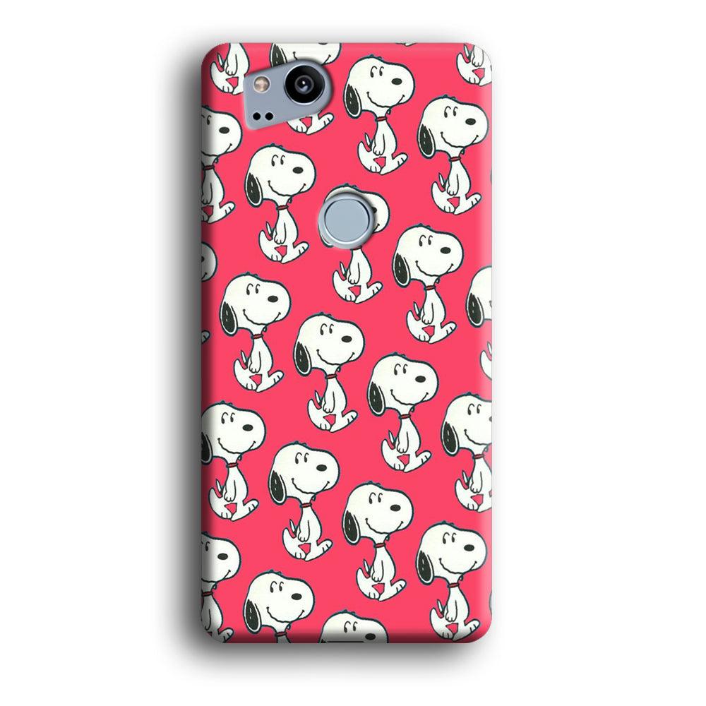Snoopy Pattern Red Google Pixel 2 3D Case-Xtracase