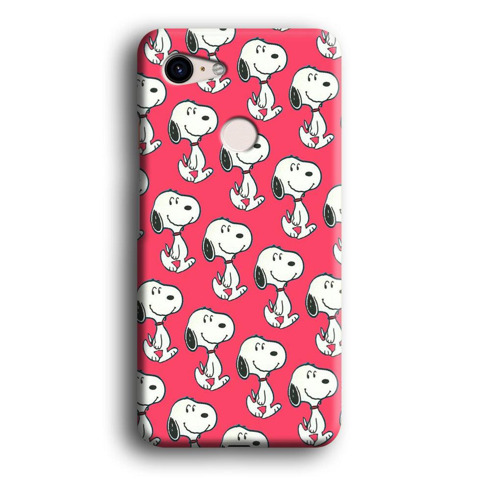 Snoopy Pattern Red Google Pixel 3 3D Case-Xtracase