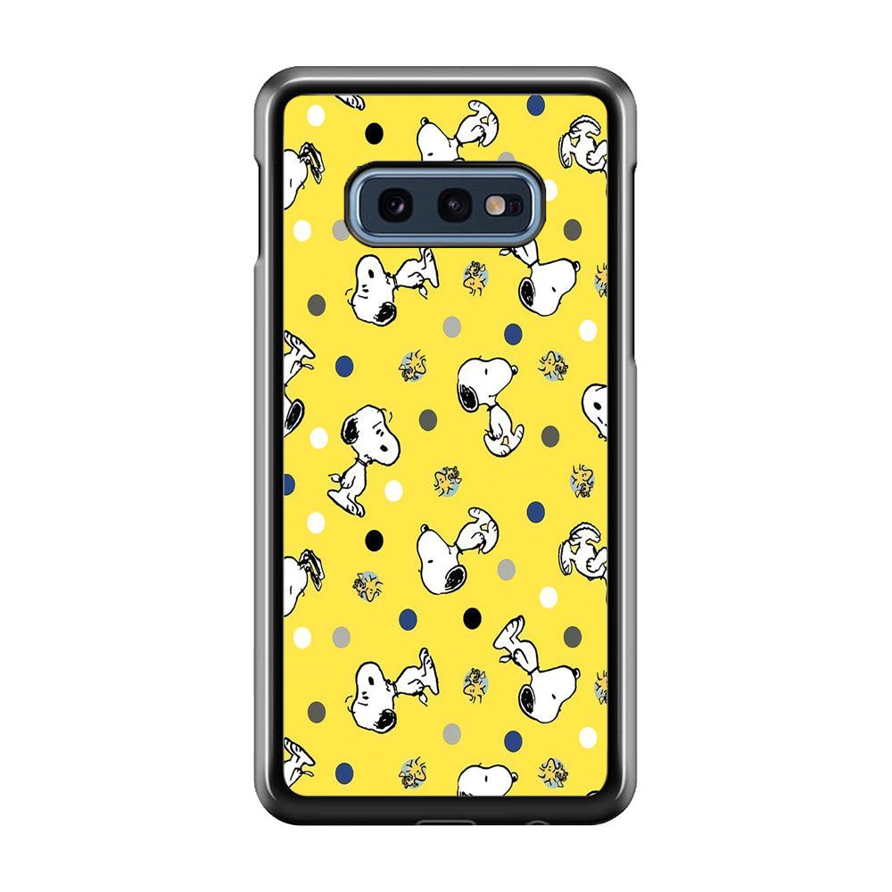 Snoopy and Woodstock Yellow Polka Samsung Galaxy S10E Case-Plastic / Full Wrap (3D Case)-Xtracase