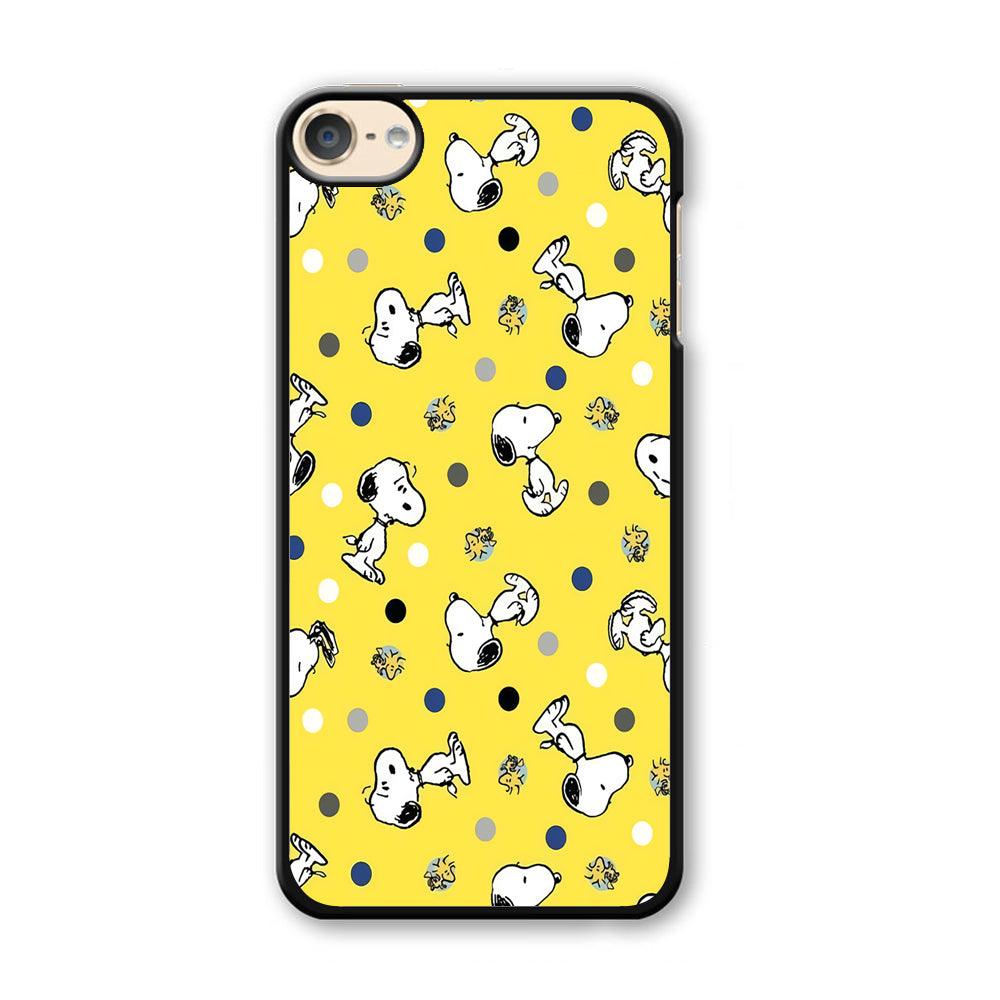 Snoopy and Woodstock Yellow Polka iPod Touch 6 Case-Plastic / Full Wrap (3D Case)-Xtracase