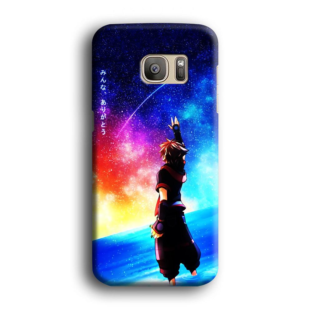 Sora Kingdom Hearts Samsung Galaxy S7 Edge Case-Plastic / Full Wrap (3D Case)-Xtracase