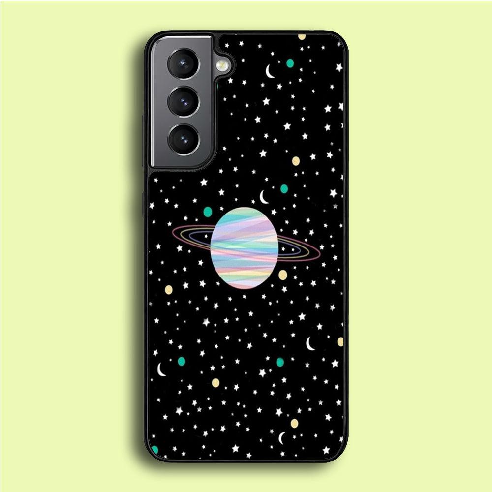 Space Pattern 002 Samsung Galaxy S21 Plus Case-Rubber / Black (2D Case)-Xtracase