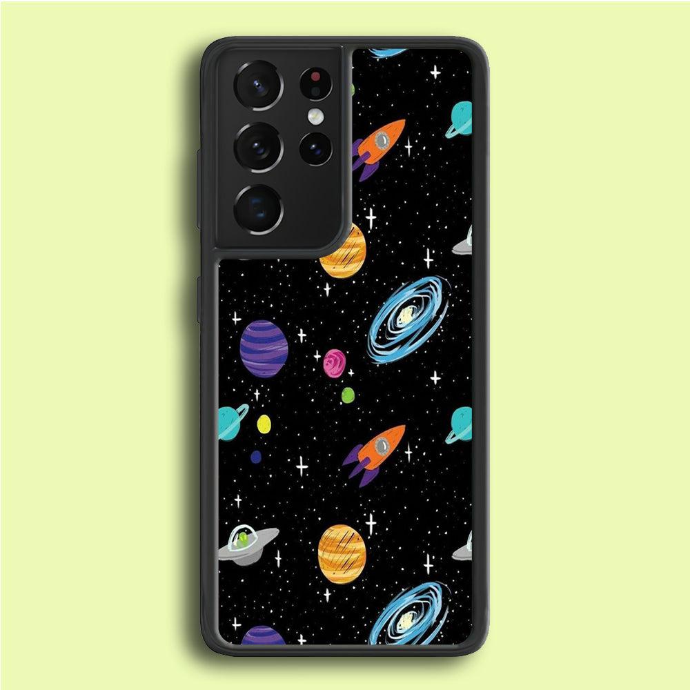Space Pattern 003 Samsung Galaxy S25 Ultra Case-Plastic / Full Wrap (3D Case)-Xtracase