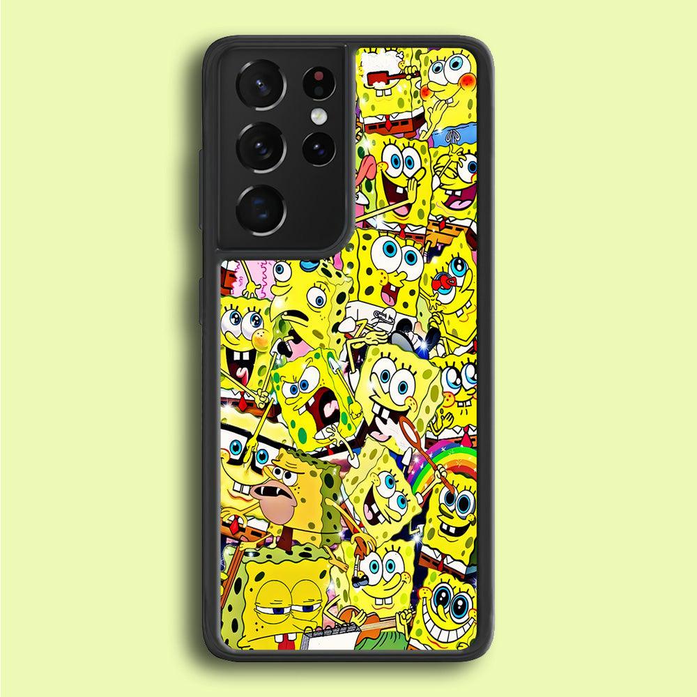 Spongebob All activities Samsung Galaxy S25 Ultra Case-Rubber / White (2D Case)-Xtracase