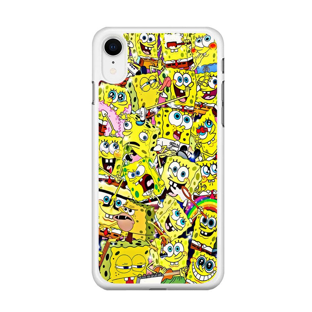 Spongebob All activities iPhone XR Case-Rubber / White (2D Case)-Xtracase