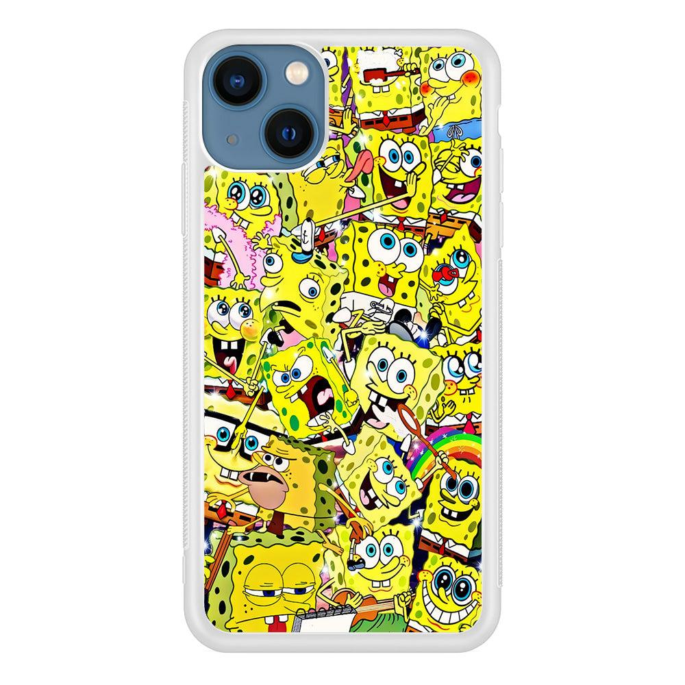 Spongebob All activities iPhone 13 Mini Case-Rubber / White (2D Case)-Xtracase