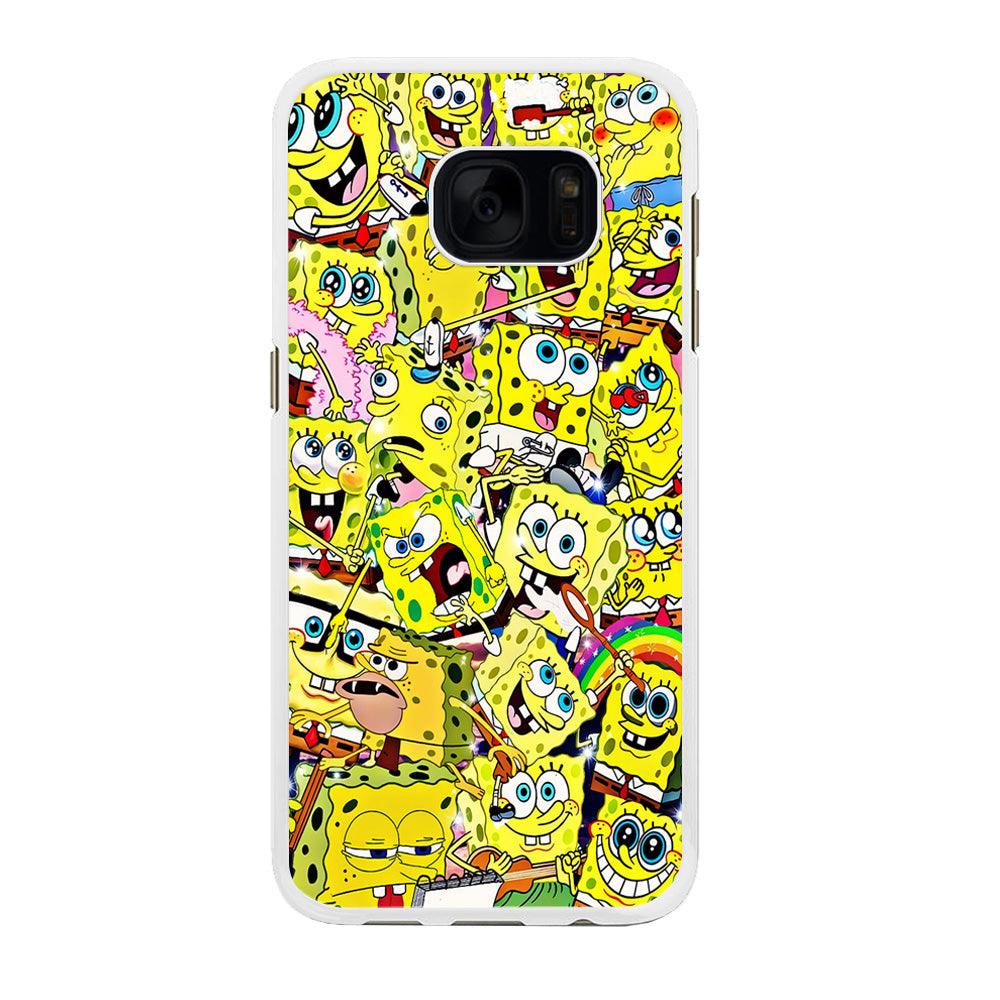 Spongebob All activities Samsung Galaxy S7 Edge Case-Rubber / White (2D Case)-Xtracase