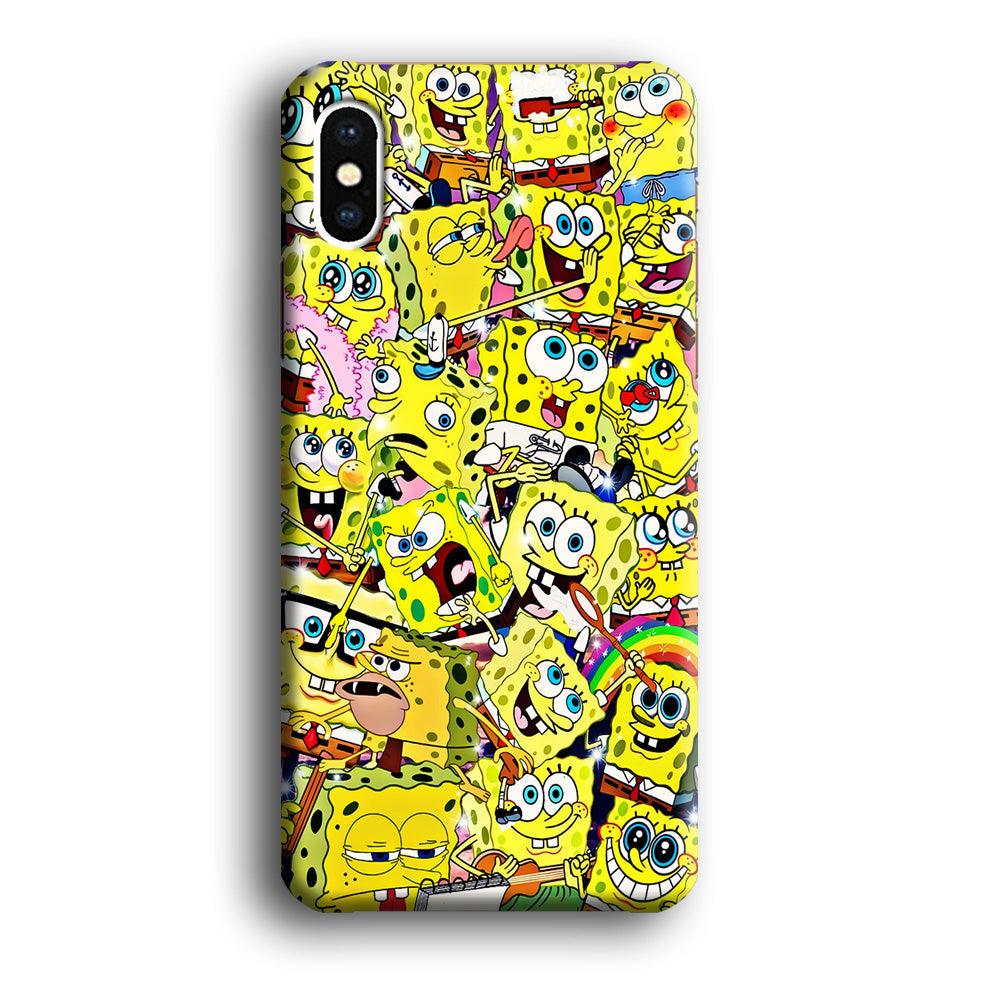 Spongebob All activities iPhone Xs Case-Plastic / Full Wrap (3D Case)-Xtracase