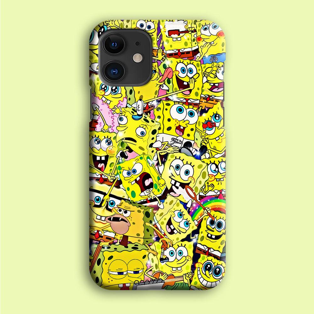 Spongebob All activities iPhone 12 Mini Case-Plastic / Full Wrap (3D Case)-Xtracase
