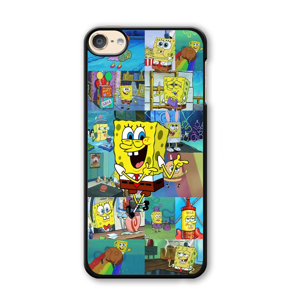 Spongebob Cartoon Aesthetic iPod Touch 6 Case-Plastic / Black (2D Case)-Xtracase