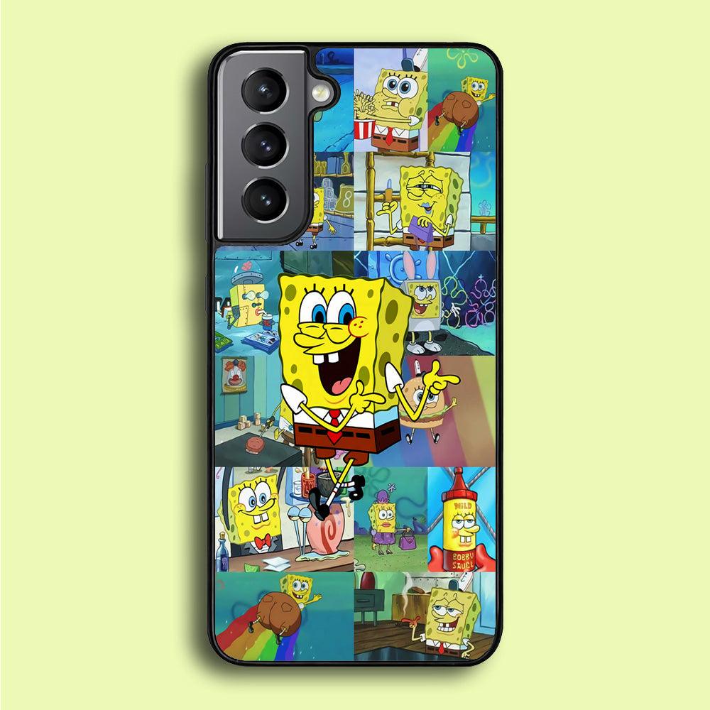 Spongebob Cartoon Aesthetic Samsung Galaxy S21 Plus Case-Plastic / Full Wrap (3D Case)-Xtracase