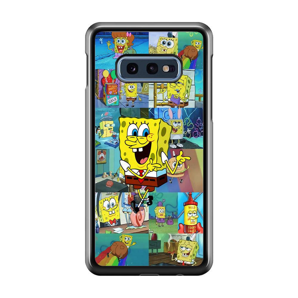 Spongebob Cartoon Aesthetic Samsung Galaxy S10E Case-Rubber / Black (2D Case)-Xtracase