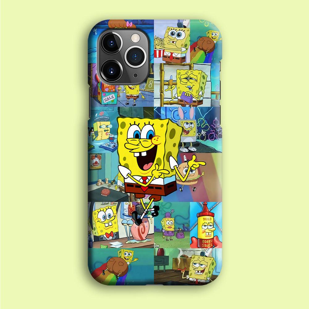 Spongebob Cartoon Aesthetic iPhone 12 Pro Max Case-Plastic / Full Wrap (3D Case)-Xtracase
