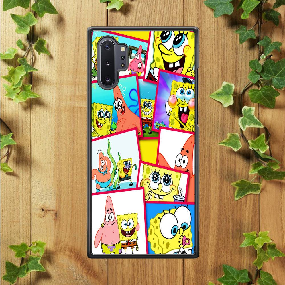 Spongebob Patrick Friendship Samsung Galaxy Note 10 Plus Case-Rubber / Black (2D Case)-Xtracase