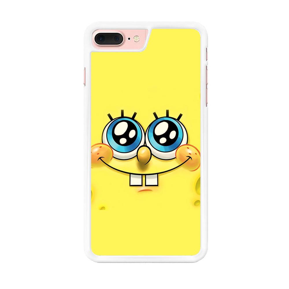 Spongebob's smiling face iPhone 7 Plus Case-Rubber / White (2D Case)-Xtracase