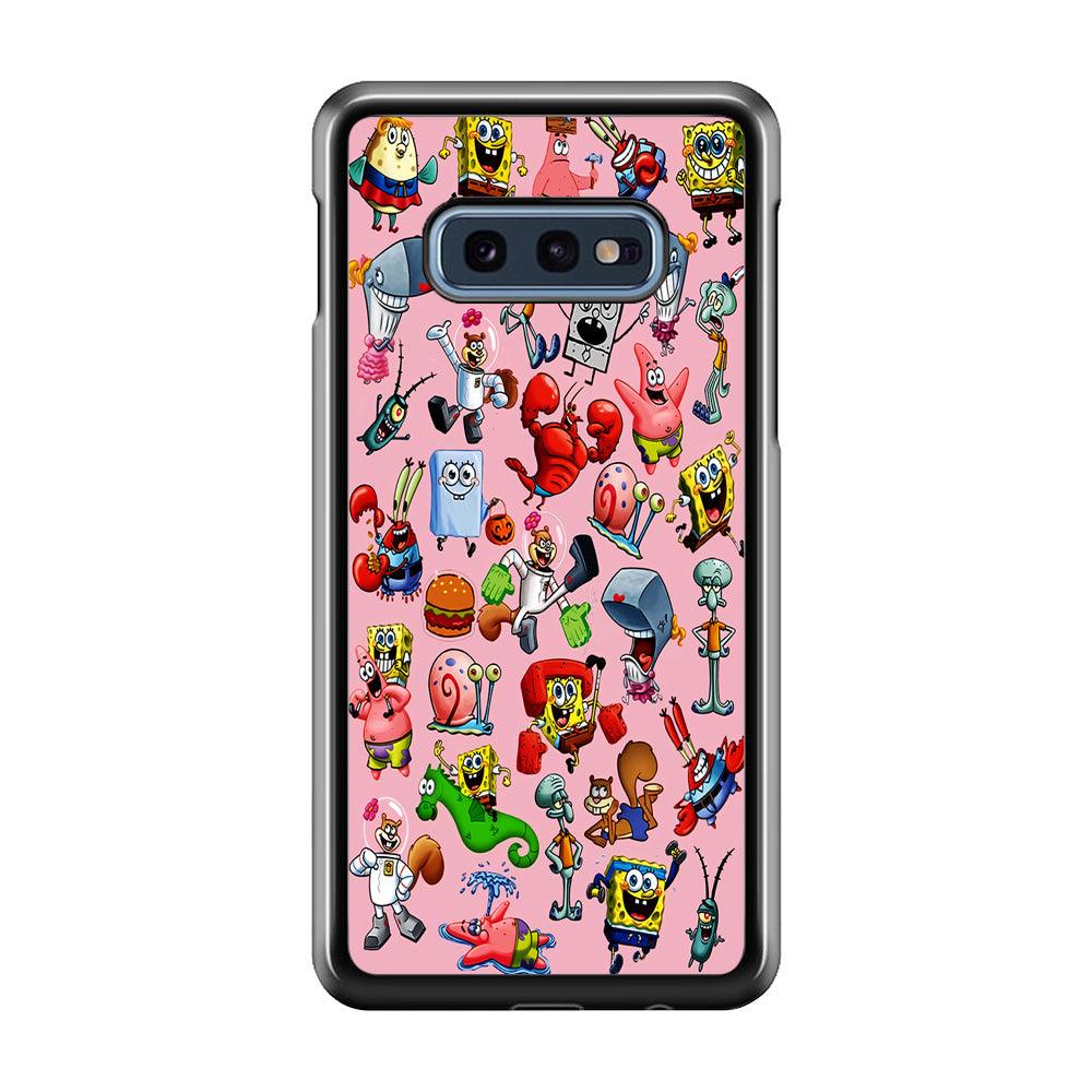 Spongebob and Friend Sticker Samsung Galaxy S10E Case-Rubber / Black (2D Case)-Xtracase
