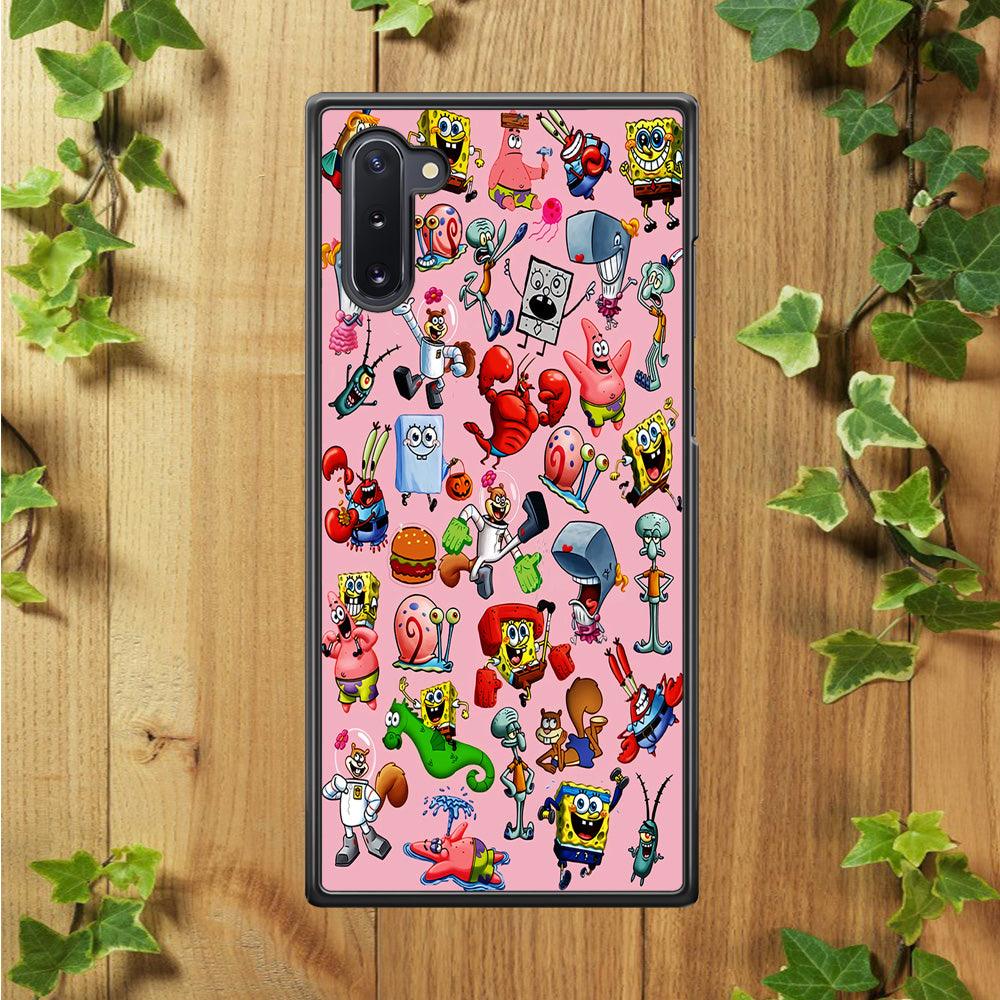 Spongebob and Friend Sticker Samsung Galaxy Note 10 Case-Plastic / Full Wrap (3D Case)-Xtracase