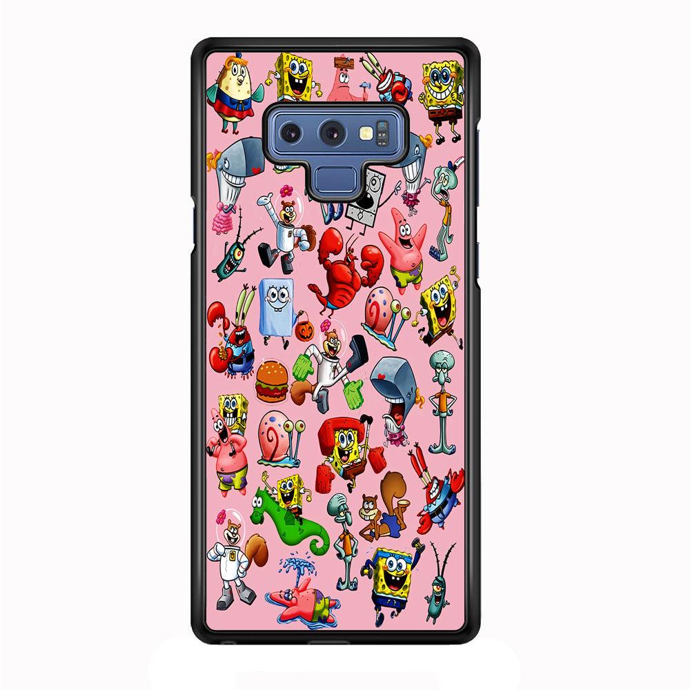 Spongebob and Friend Sticker Samsung Galaxy Note 9 Case-Plastic / Full Wrap (3D Case)-Xtracase