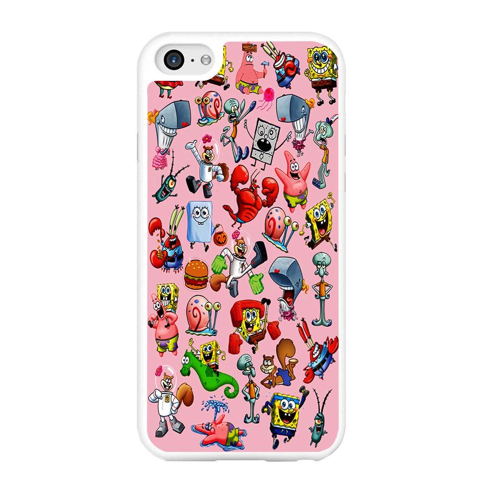 Spongebob and Friend Sticker iPhone 6 | 6s Case-Rubber / White (2D Case)-Xtracase